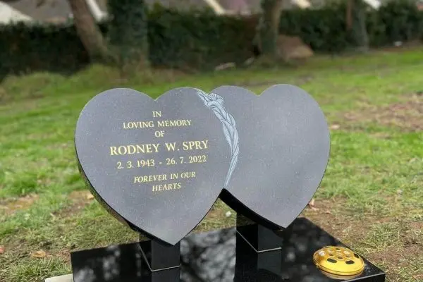 Black Granite Double Heart